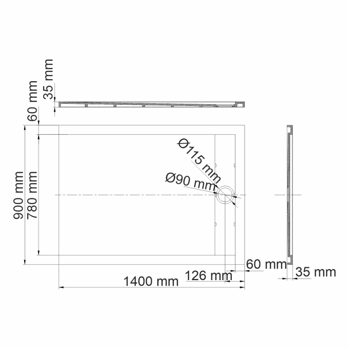 Душевой поддон WasserKRAFT Rhin 44T36 Душевой поддон WasserKRAFT Rhin 44T36