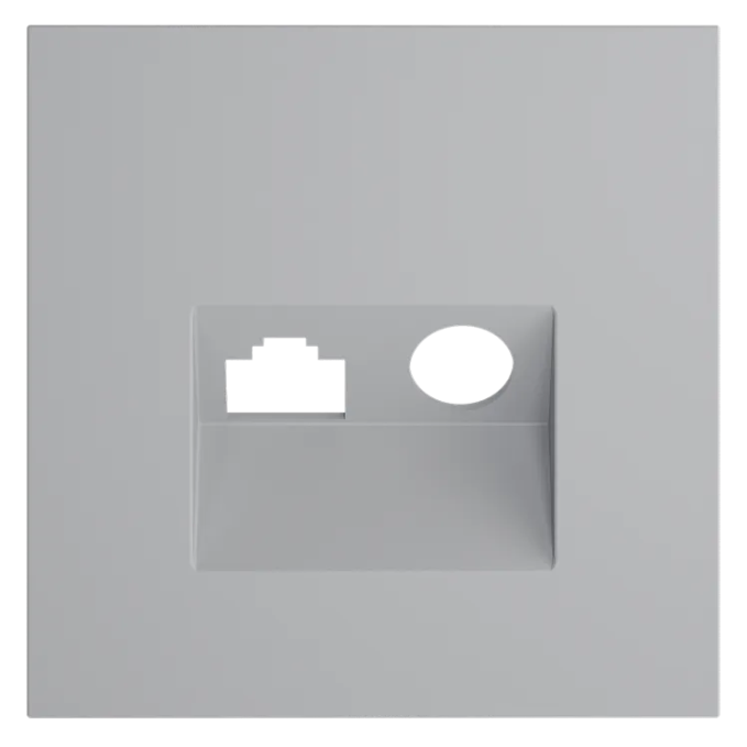 Накладка для розетки TV+RJ45 кат. 6, S70 (серый), Voltum, VLS002716
