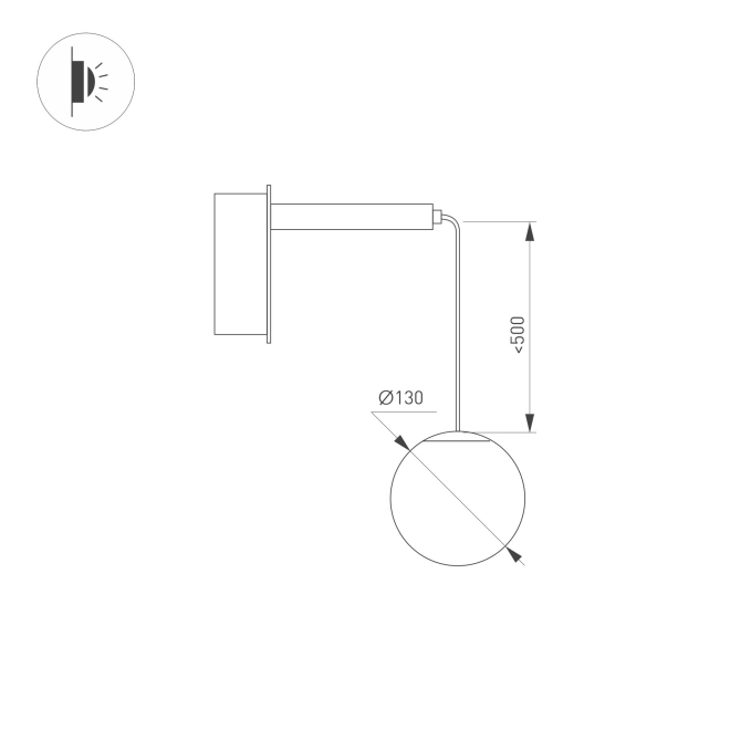 Светильник SP-BEADS-WALL-HANG-R130-6W Day4000 (BK-GD, 180 deg, 230V), Arlight, 037065, изображение 3