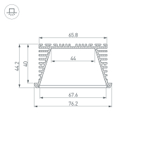 Профиль KLUS-POWER-RW70F-2000 ANOD, Arlight, 019881