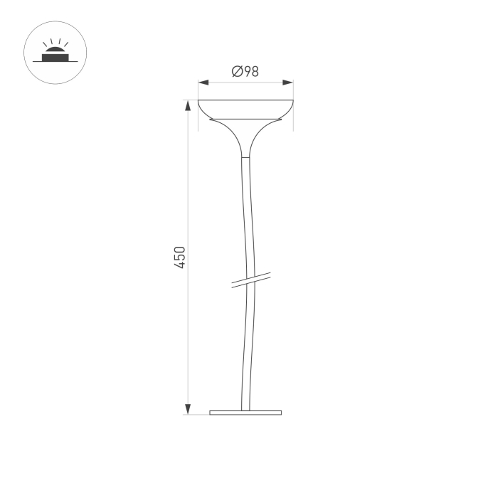 Светильник KT-MUCENA-BOLL-C-H450-2W Warm3000 (WH, 100 deg, 24V), Arlight, 050671, изображение 5 Светильник KT-MUCENA-BOLL-C-H450-2W Warm3000 (WH, 100 deg, 24V), Arlight, 050671, изображение 5