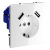 Розетка встраиваемая VOLTUM S70 с заземлением и защитными шторками, 16А, с USB, A+A, (белый глянцевы, Voltum, VLS040401