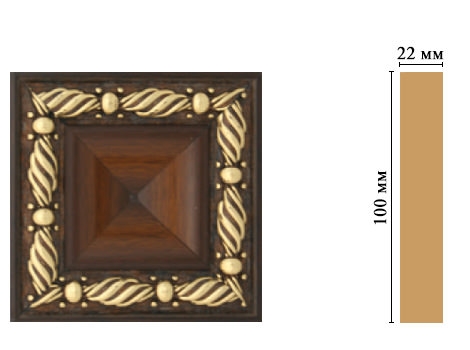 Вставка цветная Decomaster D207-51, 100x100x22 мм Вставка цветная Decomaster D207-51, 100x100x22 мм