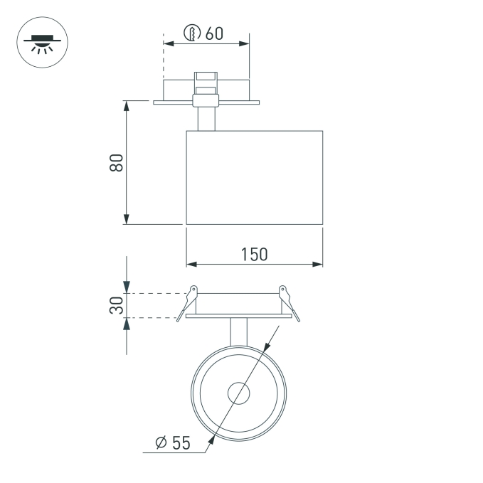 Светильник LGD-LUMOS-R55-16W Warm3000 (WH, 25 deg, 230V), Arlight, 034481, изображение 4 Светильник LGD-LUMOS-R55-16W Warm3000 (WH, 25 deg, 230V), Arlight, 034481, изображение 4