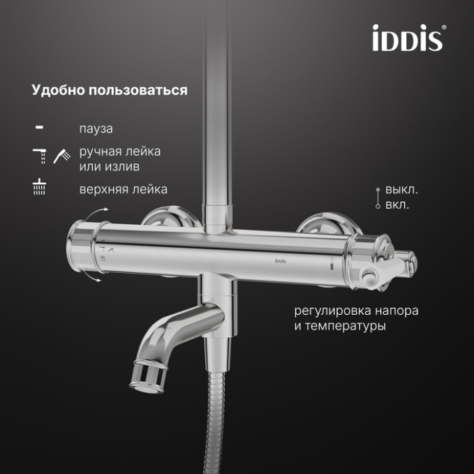 Душевая система Iddis Windsor WINSB3Fi06 Душевая система Iddis Windsor WINSB3Fi06