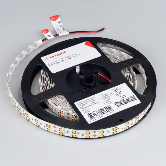 Светодиодная лента RT-B120-15mm 24V Warm3000 CRI98 (28.8 W/m, IP20, 5m), Arlight, 021470(3), изображение 3 Светодиодная лента RT-B120-15mm 24V Warm3000 CRI98 (28.8 W/m, IP20, 5m), Arlight, 021470(3), изображение 3