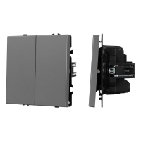 Механизм выключателя двухклавишный перекрёстный SWT-NOBE-MKX2-SFPL-GR (230V, 10A), Arlight, 061793 Механизм выключателя двухклавишный перекрёстный SWT-NOBE-MKX2-SFPL-GR (230V, 10A), Arlight, 061793