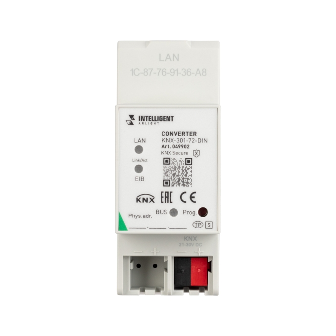 INTELLIGENT ARLIGHT Конвертер KNX-301-72-DIN Grey (BUS, RJ-45, KNX-IP), Arlight, 049902, изображение 2 INTELLIGENT ARLIGHT Конвертер KNX-301-72-DIN Grey (BUS, RJ-45, KNX-IP), Arlight, 049902, изображение 2