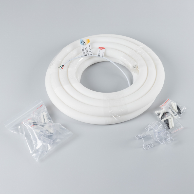 Светодиодная лента герметичная MOONLIGHT-TOP-M768-D25mm 24V White-MIX 360deg (14.4 W/m, IP65, 2216, 5m, wire x1), Arlight, 037565, изображение 1