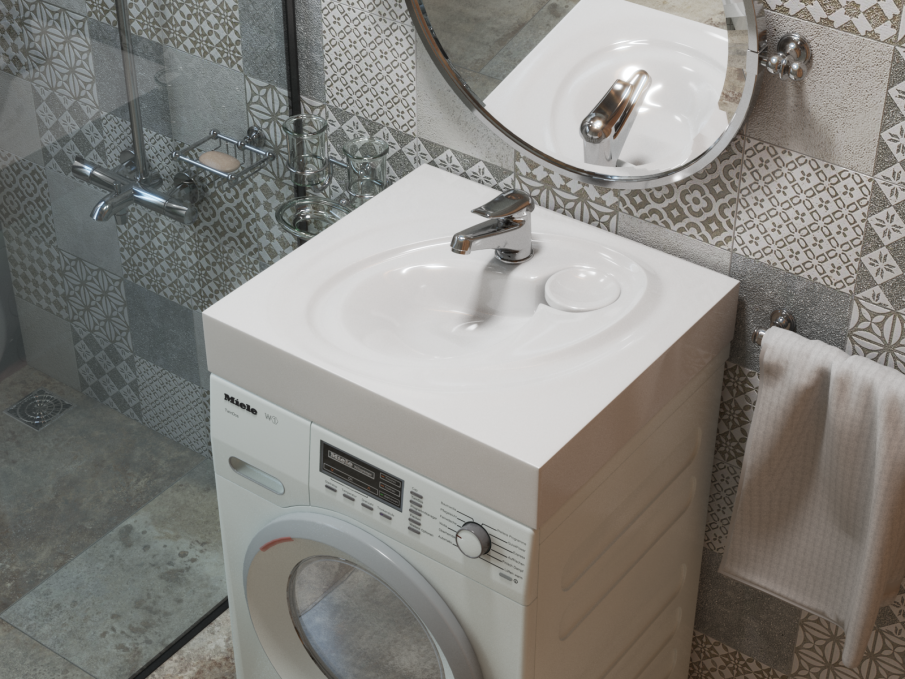 Подвесная раковина Madera Perla 4650002680920 60 см белая глянцевая на стиральную машину