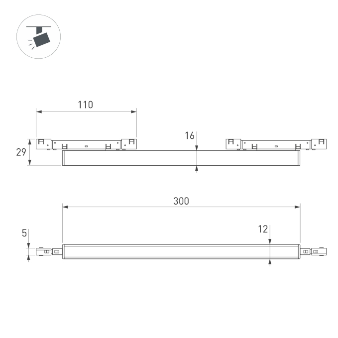 Светильник MAG-MICROCOSM-FLAT-L300-10W Warm3000 (BK, 100 deg, 24V), Arlight, 051773, изображение 2 Светильник MAG-MICROCOSM-FLAT-L300-10W Warm3000 (BK, 100 deg, 24V), Arlight, 051773, изображение 2