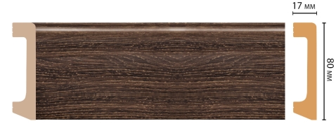 Плинтус напольный Decomaster D235-81 ДМ, 80x17x2400 мм