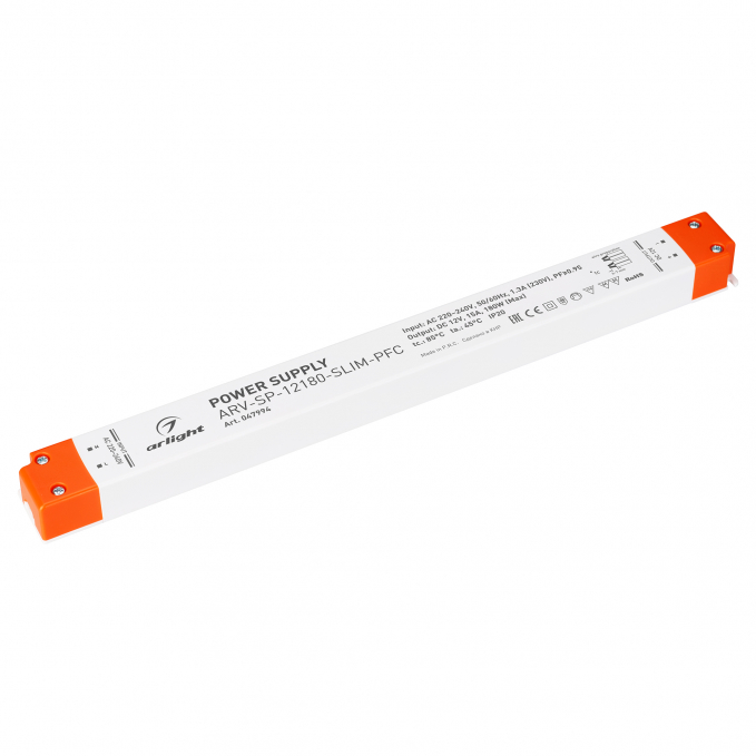 Блок питания ARV-SP-12180-SLIM-PFC (12V, 15A, 180W), Arlight, 047994, изображение 1 Блок питания ARV-SP-12180-SLIM-PFC (12V, 15A, 180W), Arlight, 047994, изображение 1