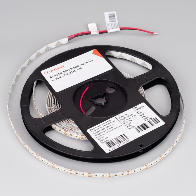 Светодиодная лента MICROLED-M300-8mm 24V Day4000 (8 W/m, IP20, 2216, 5m), Arlight, 023558(2), изображение 4 Светодиодная лента MICROLED-M300-8mm 24V Day4000 (8 W/m, IP20, 2216, 5m), Arlight, 023558(2), изображение 4