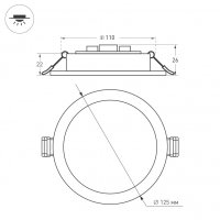 Светильник DL-BL125-9W White, Arlight, 021433 Светильник DL-BL125-9W White, Arlight, 021433