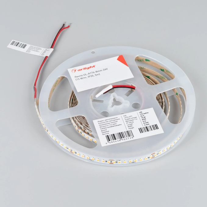 Светодиодная лента UL-A176-8mm 24V Warm2400 (15 W/m, IP20, 5m), Arlight, 052598, изображение 3 Светодиодная лента UL-A176-8mm 24V Warm2400 (15 W/m, IP20, 5m), Arlight, 052598, изображение 3
