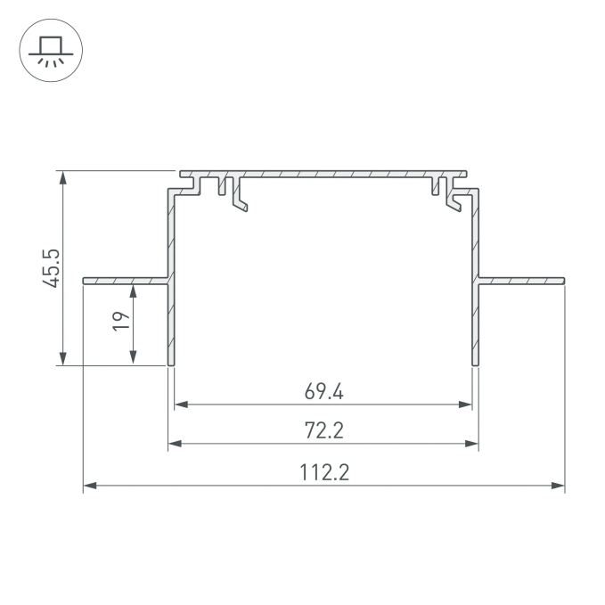Профиль-держатель TEK-POWER-RW70F-GH16-2000, Arlight, 019885, изображение 2 Профиль-держатель TEK-POWER-RW70F-GH16-2000, Arlight, 019885, изображение 2