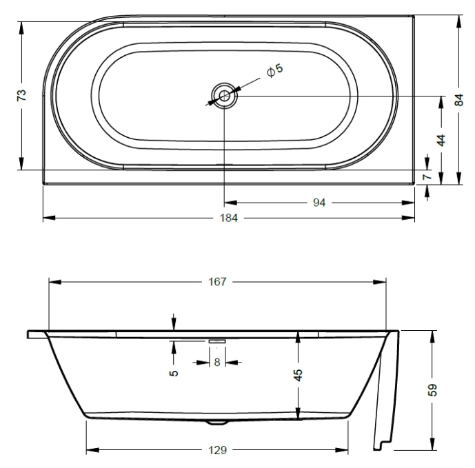 Ванна акриловая Riho Desire 180x85 R B087002005 угловая Ванна акриловая Riho Desire 180x85 R B087002005 угловая
