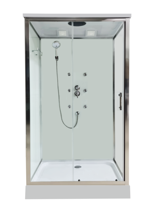 Душевая кабина с гидромассажем Sapbox 120x90 SBA020-120-02-WTR-CH профиль хром, стекло прозрачное