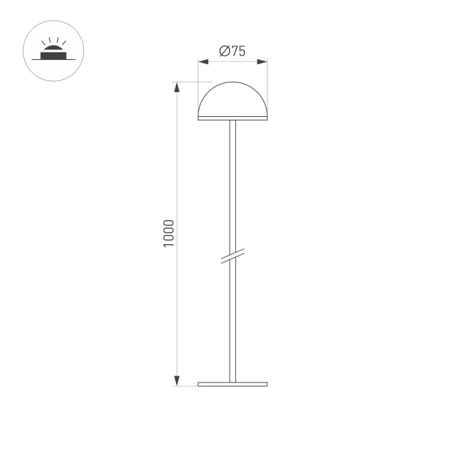 Светильник KT-ENOKI-BOLL-H1000-2W Warm3000 (WH, 100 deg, 24V), Arlight, 050674, изображение 2