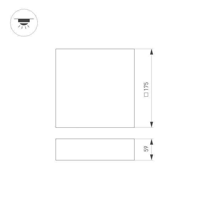 Светильник IM-QUADRO-EMERGENCY-3H-S175x175-19W Warm3000 (BK, 120 deg, 230V), Arlight, 040928, изображение 4 Светильник IM-QUADRO-EMERGENCY-3H-S175x175-19W Warm3000 (BK, 120 deg, 230V), Arlight, 040928, изображение 4