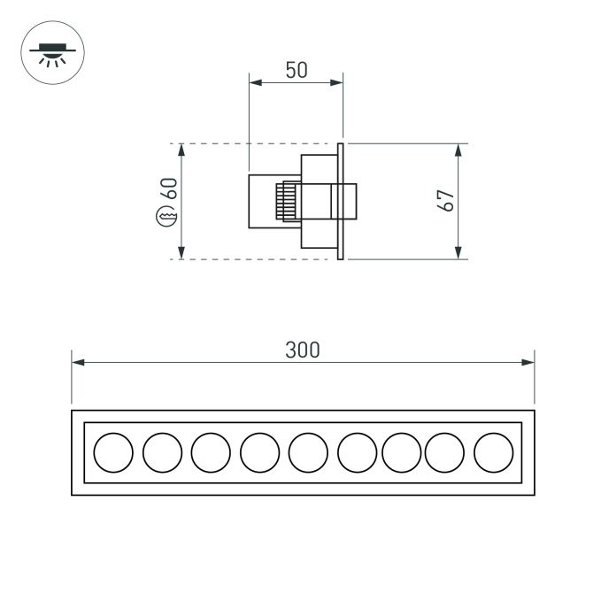 Светильник MS-ORIENT-BUILT-TURN-TC-S67x300-20W Day4000 (WH-BK, 30 deg, 230V), Arlight, 032231, изображение 4