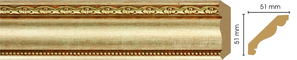 Карниз, плинтус потолочный Decomaster 155-933, 50x50x2400 мм