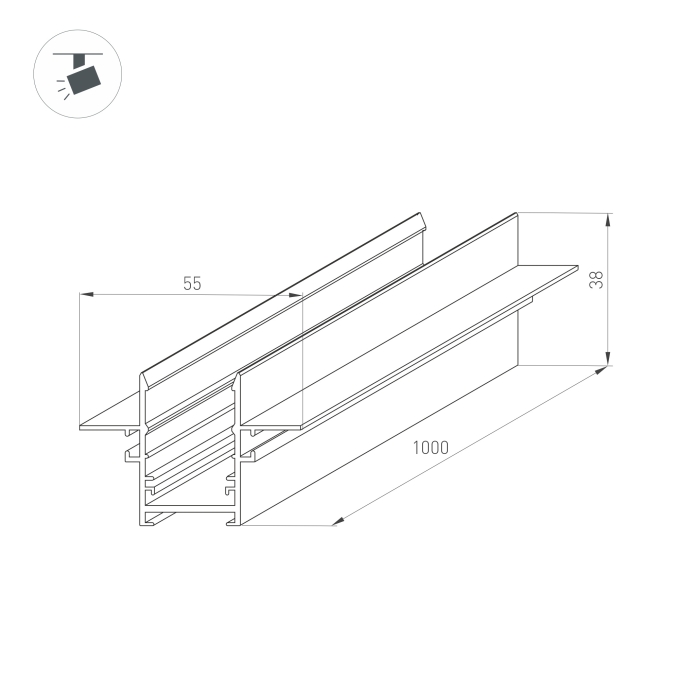 Трек встраиваемый MAG-TRACK-2538-FDW-1000 (BK, 5LN), Arlight, 046284, изображение 5 Трек встраиваемый MAG-TRACK-2538-FDW-1000 (BK, 5LN), Arlight, 046284, изображение 5