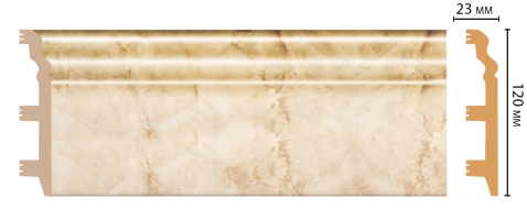 Плинтус напольный Decomaster D233-80ДМ, 120x23x2400 мм