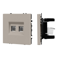 Механизм сдвоенной телефонной розетки SCT-NOBE-MTL2-SFPL-CA (RJ-11, 4C), Arlight, 061889