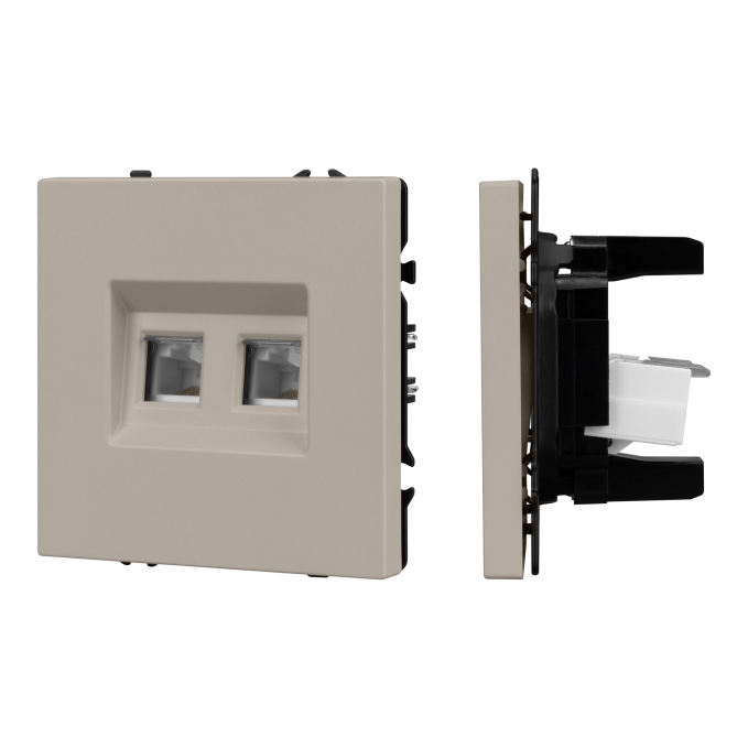 Механизм сдвоенной телефонной розетки SCT-NOBE-MTL2-SFPL-CA (RJ-11, 4C), Arlight, 061889, изображение 1 Механизм сдвоенной телефонной розетки SCT-NOBE-MTL2-SFPL-CA (RJ-11, 4C), Arlight, 061889, изображение 1