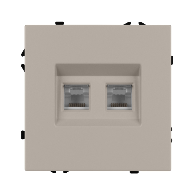 Механизм сдвоенной телефонной розетки SCT-NOBE-MTL2-SFPL-CA (RJ-11, 4C), Arlight, 061889, изображение 2 Механизм сдвоенной телефонной розетки SCT-NOBE-MTL2-SFPL-CA (RJ-11, 4C), Arlight, 061889, изображение 2