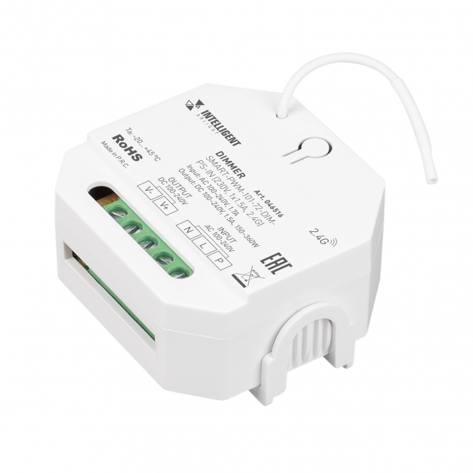 INTELLIGENT ARLIGHT Диммер SMART-PWM-101-72-DIM-PS-IN (230V, 1x1.5A, 2.4G), Arlight, 046516, изображение 1 INTELLIGENT ARLIGHT Диммер SMART-PWM-101-72-DIM-PS-IN (230V, 1x1.5A, 2.4G), Arlight, 046516, изображение 1