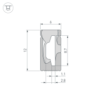 Силиконовый профиль WPH-FLEX-0612-SIDE-S8-5m BLACK, Arlight, 045782 Силиконовый профиль WPH-FLEX-0612-SIDE-S8-5m BLACK, Arlight, 045782