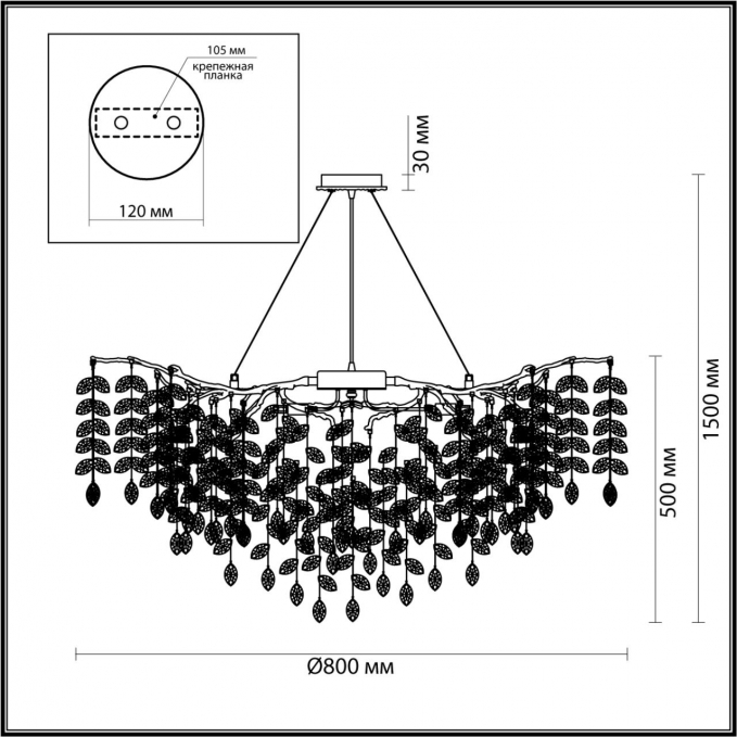 Люстра G9 12*40W DELICA HALL ODL24 615 ODEON LIGHT 4970/12, схема товара Люстра G9 12*40W DELICA HALL ODL24 615 ODEON LIGHT 4970/12, схема товара