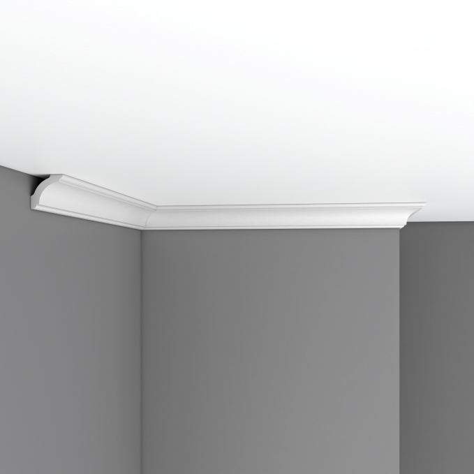 Карниз, плинтус потолочный гладкий Decomaster 96250, 35x35x2400 мм