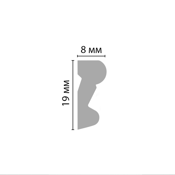 Молдинг гладкий Decomaster D007-115ДМ, 19x8x2000 мм Молдинг гладкий Decomaster D007-115ДМ, 19x8x2000 мм