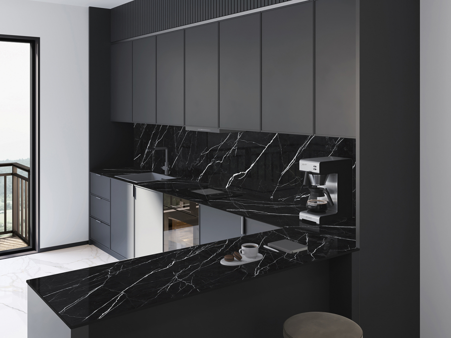 Керамический слэб StaroSlabs Polished Black Marquina 160x320 Керамический слэб StaroSlabs Polished Black Marquina 160x320
