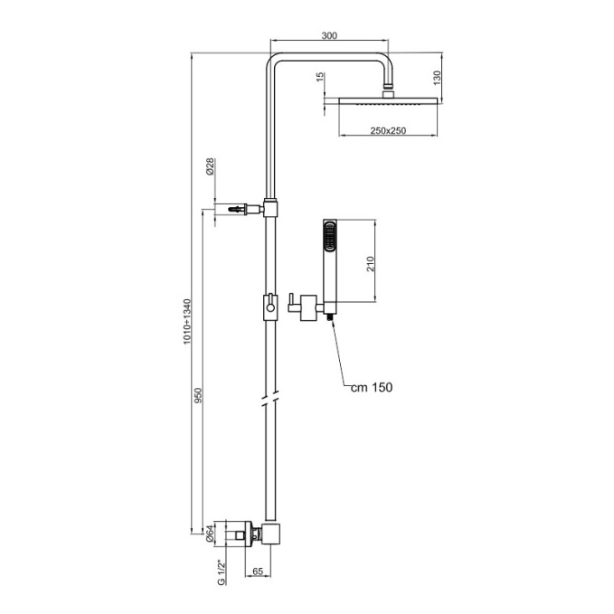 Душевая стойка со смесителем Webert Azeta New AA980507015METAL хром глянцевая с термостатом Душевая стойка со смесителем Webert Azeta New AA980507015METAL хром глянцевая с термостатом