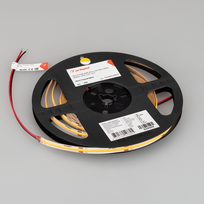 Светодиодная лента COB-X480-8mm 24V Warm3500 (8 W/m, IP20, CSP, 5m), Arlight, 044575, изображение 2 Светодиодная лента COB-X480-8mm 24V Warm3500 (8 W/m, IP20, CSP, 5m), Arlight, 044575, изображение 2