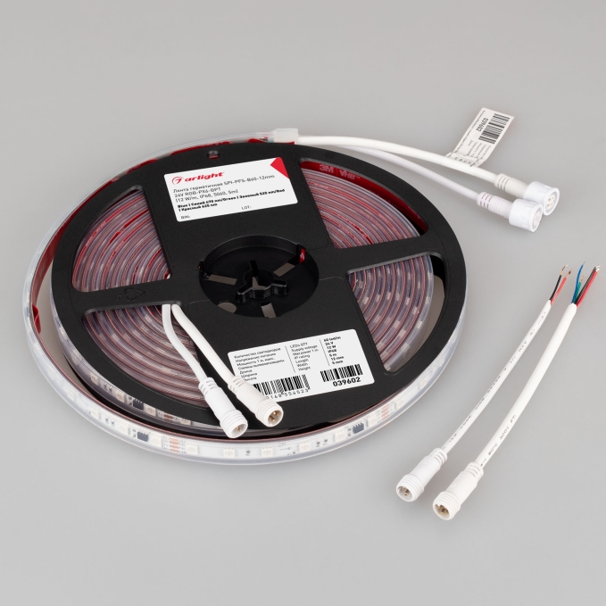 Светодиодная лента герметичная SPI-PFS-B60-12mm 24V RGB-PX6-BPT (12 W/m, IP68, 5060, 5m), Arlight, 039602, изображение 4