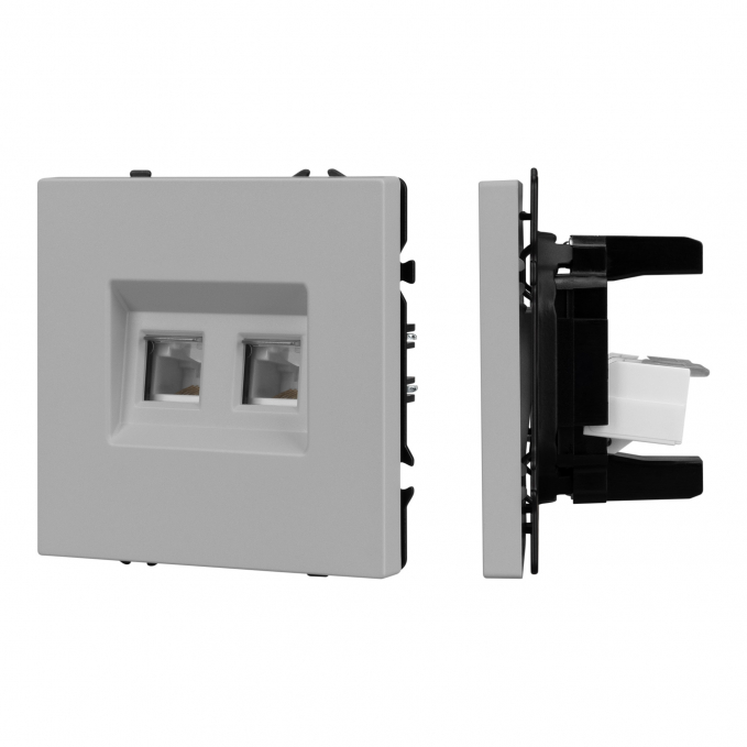 Механизм сдвоенной телефонной розетки SCT-NOBE-MTL2-SFPL-IS (RJ-11, 4C), Arlight, 061890, изображение 1 Механизм сдвоенной телефонной розетки SCT-NOBE-MTL2-SFPL-IS (RJ-11, 4C), Arlight, 061890, изображение 1