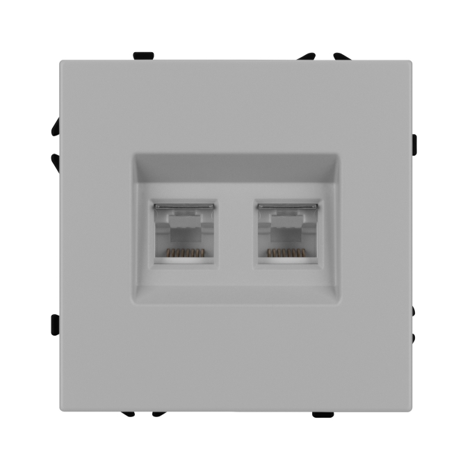 Механизм сдвоенной телефонной розетки SCT-NOBE-MTL2-SFPL-IS (RJ-11, 4C), Arlight, 061890, изображение 2 Механизм сдвоенной телефонной розетки SCT-NOBE-MTL2-SFPL-IS (RJ-11, 4C), Arlight, 061890, изображение 2