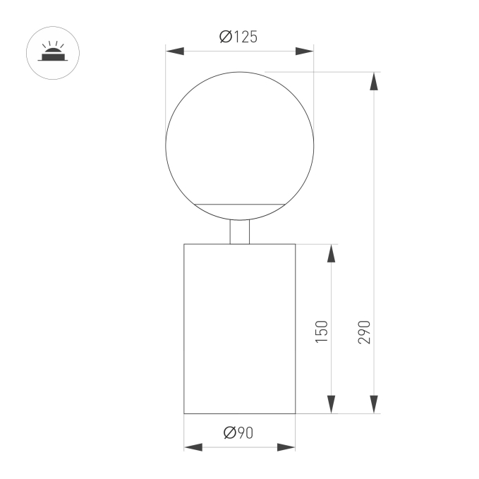Светильник SP-ORNELLA-TAB-L290-R125-6W Warm3200-MIX (BK, 300 deg, 230V, TOUCH-DIMM), Arlight, 059535, изображение 3 Светильник SP-ORNELLA-TAB-L290-R125-6W Warm3200-MIX (BK, 300 deg, 230V, TOUCH-DIMM), Arlight, 059535, изображение 3