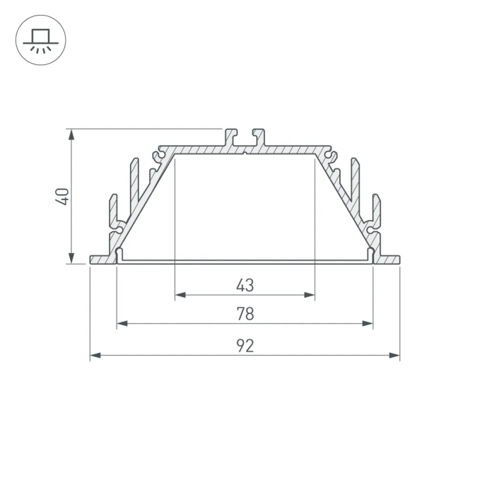 Профиль с экраном ALU-POWER-RW80F-2000 ANOD+FROST, Arlight, 016472, изображение 3 Профиль с экраном ALU-POWER-RW80F-2000 ANOD+FROST, Arlight, 016472, изображение 3