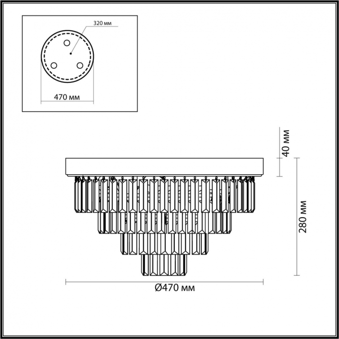 Люстра потолочная E14 6*40W 220V ZAHA CLASSI LN26 119 LUMION 5257/6C, схема товара Люстра потолочная E14 6*40W 220V ZAHA CLASSI LN26 119 LUMION 5257/6C, схема товара