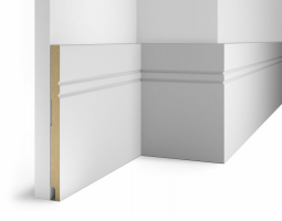 Плинтус Cosca Decor AP27 под покраску, 230x16x2400 мм, МДФ Плинтус Cosca Decor AP27 под покраску, 230x16x2400 мм, МДФ