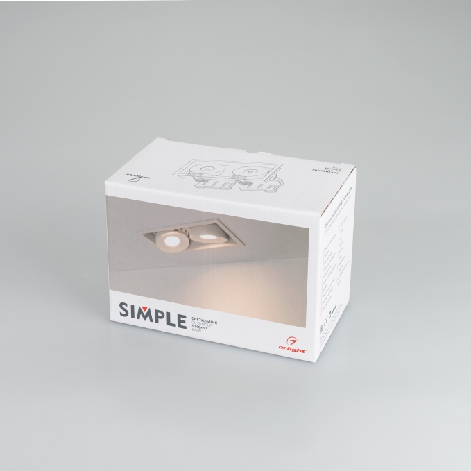 Светильник CL-SIMPLE-S148x80-2x9W Warm3000 (WH, 45 deg), Arlight, 026876, изображение 2 Светильник CL-SIMPLE-S148x80-2x9W Warm3000 (WH, 45 deg), Arlight, 026876, изображение 2