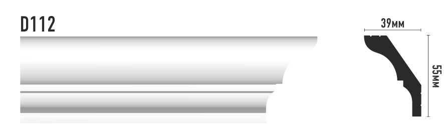 Карниз, плинтус потолочный гладкий Decomaster D112ДМ, 55x39x2000 мм Карниз, плинтус потолочный гладкий Decomaster D112ДМ, 55x39x2000 мм