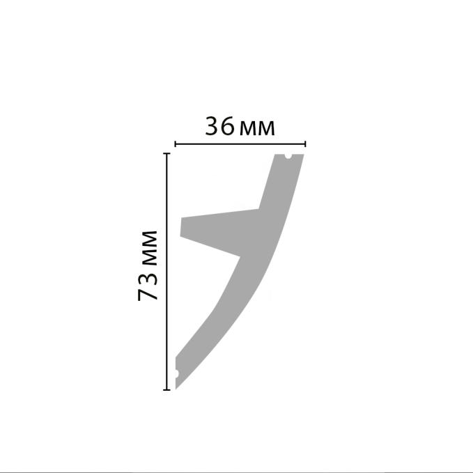 Карниз, плинтус потолочный под подсветку Decomaster D502 ДМ, 73x36x2000 мм